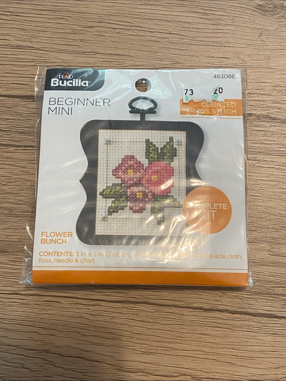 Bucilla Pink Flower Bunch Mini Cross Stitch Kit